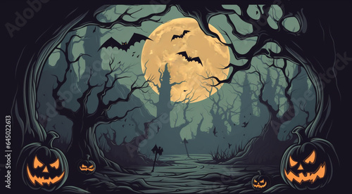 Hand drawn halloween banner