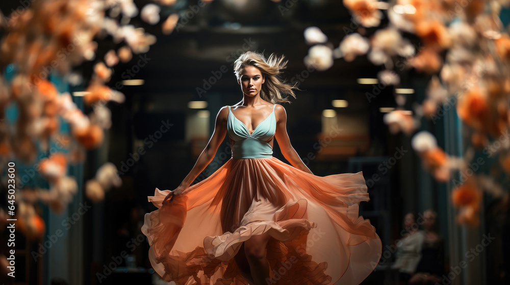 Obraz premium Dancer mid-leap, embodying grace and artistic expression. 