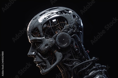 Artificial intelligence concept, robotic brain