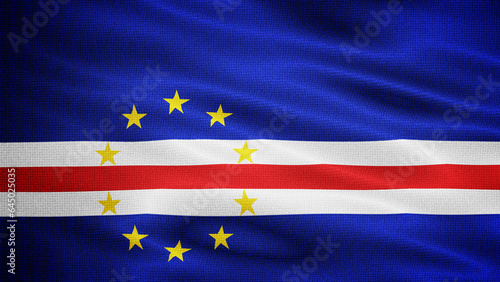 Wallpaper Mural Waving Fabric Texture Of Cape Verde National Flag Graphic Background Torontodigital.ca