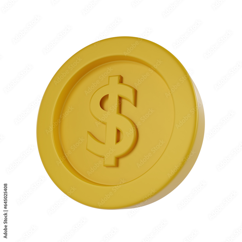 3d Gold coin business and financial icon. 3d Gold coin business and financial icon.