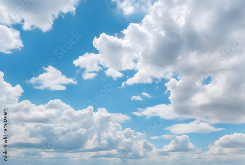 The background of sky and clouds In shades of pastel blue tones. The sky is bright, free and beautiful.
