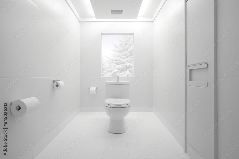 Clean shiny toilet on simple clean minimalist toilet background. soft ...
