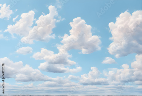 The background of sky and clouds In shades of pastel blue tones. The sky is bright, free and beautiful.