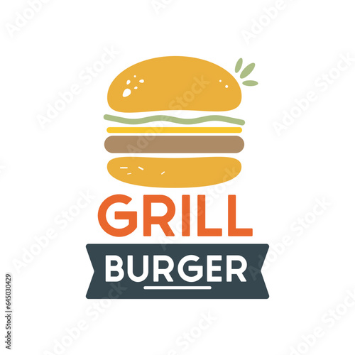 Burger fast food sign logo