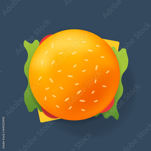 3d burger realistic vector