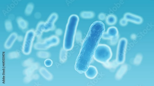 Enterobacteriaceae, gram-negative rod-shaped bacteria, part of intestinal microbiome and causative agents of different infections, 3D rendering. Escherichia coli, Klebsiella, Enterobacter and other
