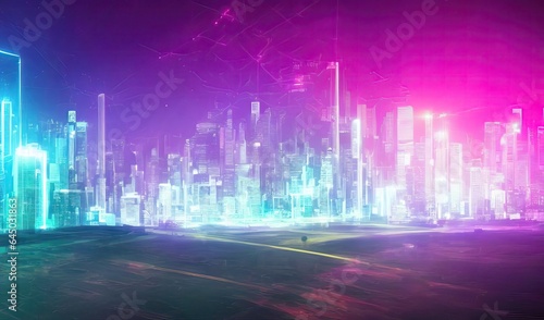 abstract urban background, virtual reality cyber space, digital wallpaper