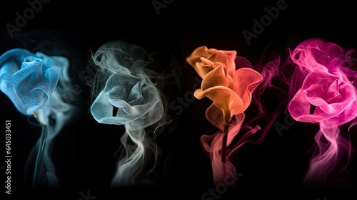 Wallpaper Mural colorful flowers with a smoke motif Torontodigital.ca