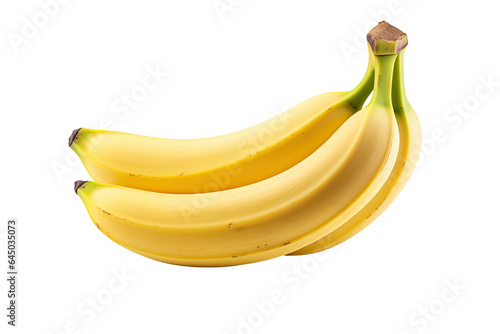 Yellow Banana bunch isolated on transparent background, ripe tropical natural fruit concept, Healthy food with high of vitamin and minerals. Freshness of juicy fruit.