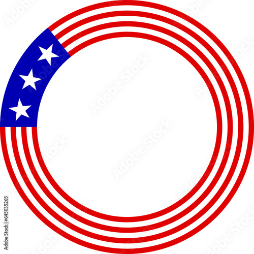 usa flag round frame border