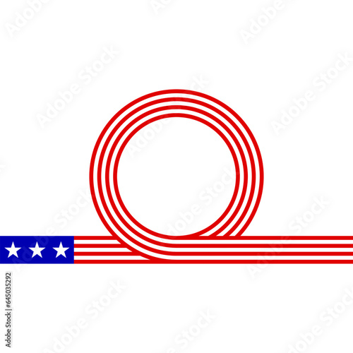usa flag noose line border