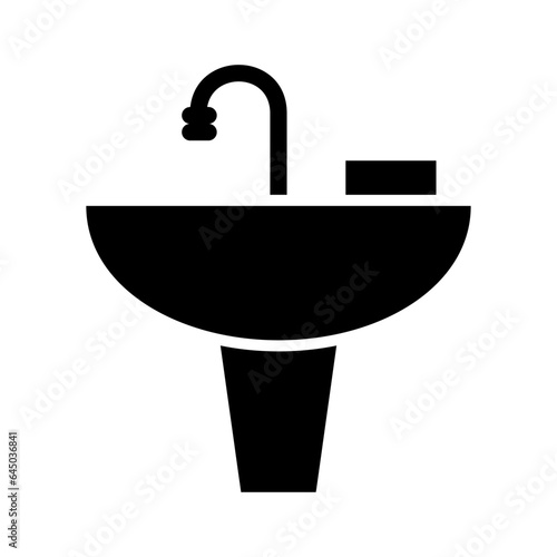 sink, washbasin, washbowl, washstand, washing stand  Icon Logo Design Vector Template Illustration