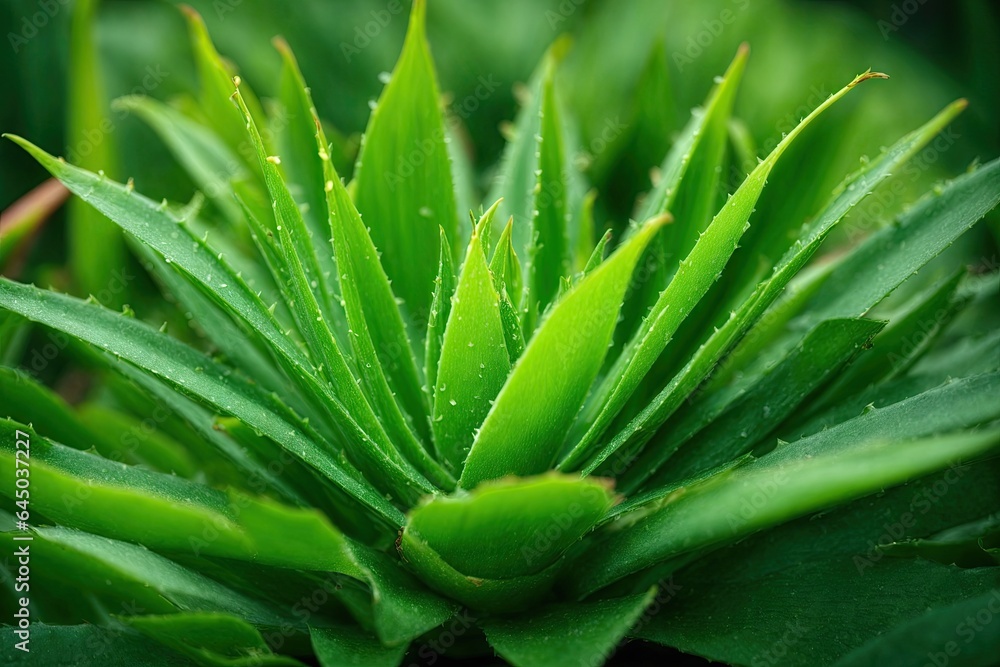 aloe vera green healthy leaves closeup. ai generative aloe vera green healthy leaves closeup. ai generative
