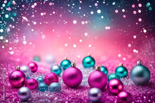 Aquamarine and pink Christmas background