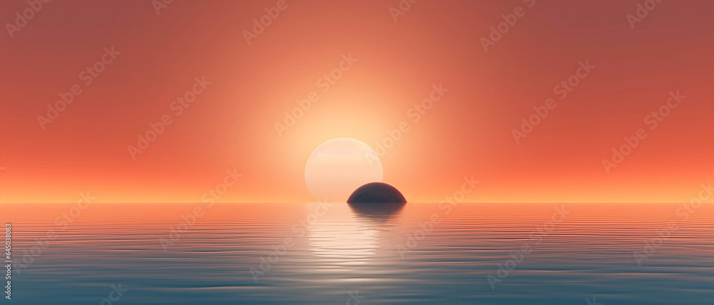 A Surreal Backdrop of a Sphere Eclipsing the Sun With Copy Space