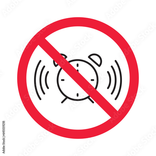 Forbidden clock vector icon. Warning, caution, attention, restriction, label, ban, danger. No alarm clock flat sign design pictogram symbol. No clock icon
