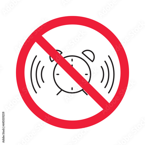 Forbidden clock vector icon. Warning, caution, attention, restriction, label, ban, danger. No alarm clock flat sign design pictogram symbol. No clock icon