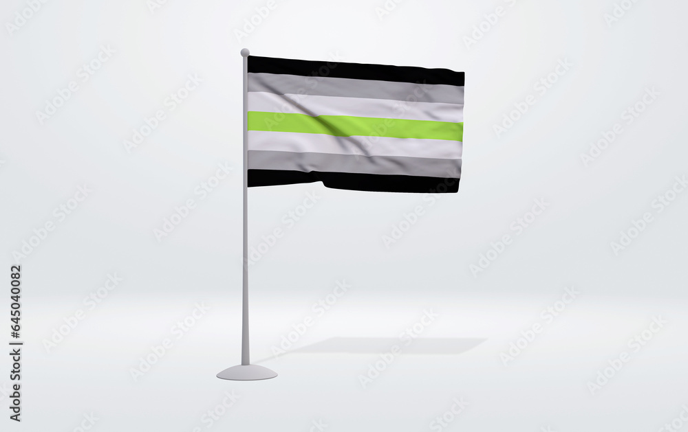 3D illustration of the Agender flag, symbol of the LGBT movement that demonstrates Pride and Freedom 3D illustration of the Agender flag, symbol of the LGBT movement that demonstrates Pride and Freedom