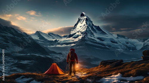 Hiking and camping in the Matterhorn, Switzerland
