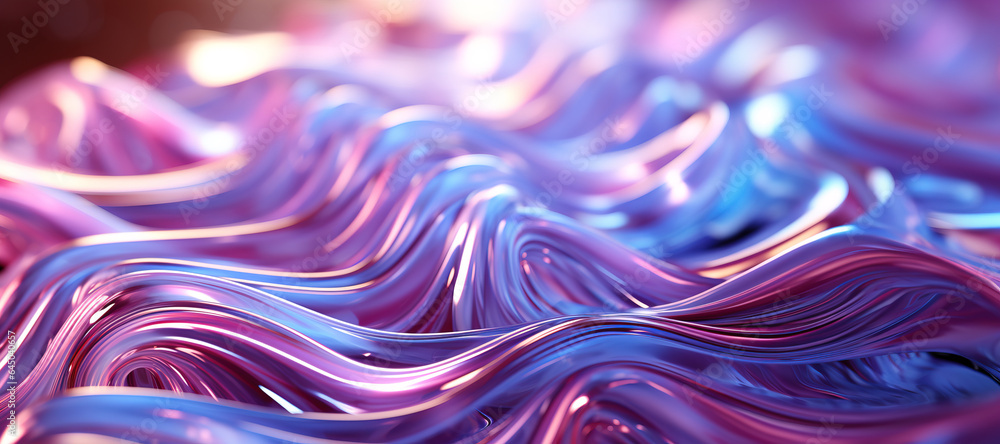 Colorful Abstract Texture: Iridescent Liquid in Pink and Blue. Wallpaper