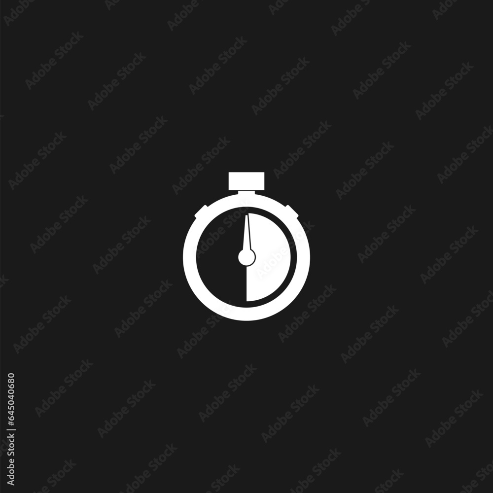 Simple illustration stopwatch icon for web design isolated on black background Simple illustration stopwatch icon for web design isolated on black background