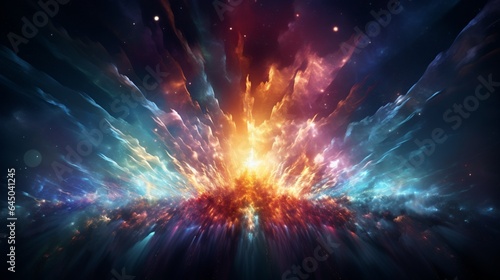 A burst of colorful sparks rising into the air, creating a dazzling and dynamic display of light