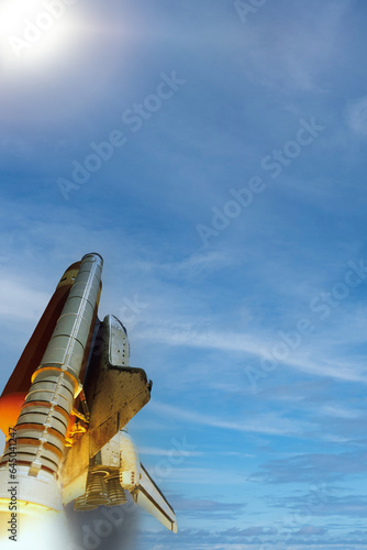 Fototapeta Naklejka Na Ścianę i Meble -  Dramatic rocket launch.  The elements of this image furnished by NASA.