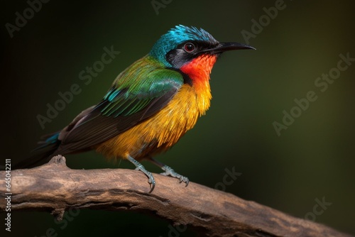 Colorful bird with long, slender bill found mainly in Africa and Asia. Generative AI © Daria