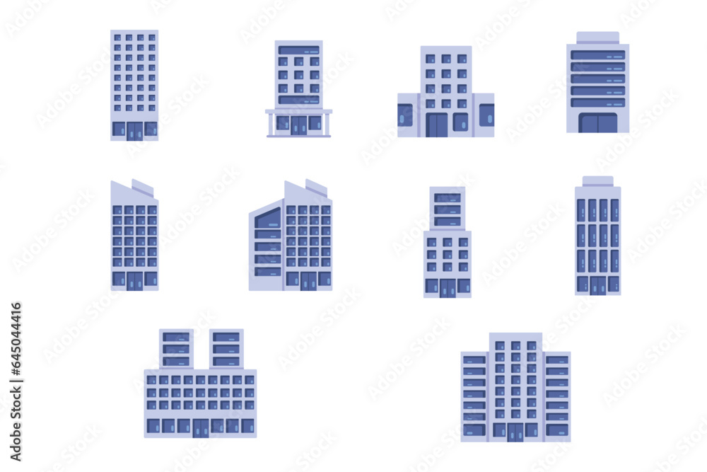 city building icon collection set city building icon collection set
