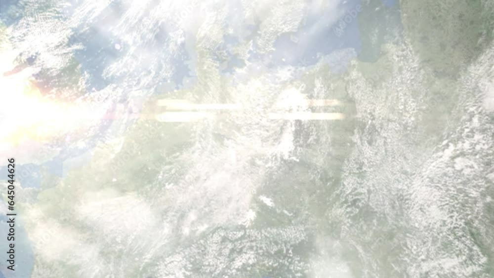 Zoom in from space and focus on Bitterfeld-Wolfen, Germany. 3D Animation. Background for travel intro. Elements of this image furnished by NASA Zoom in from space and focus on Bitterfeld-Wolfen, Germany. 3D Animation. Background for travel intro. Elements of this image furnished by NASA