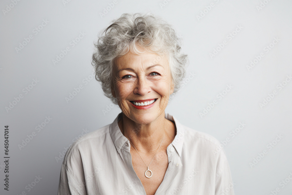 Aged attractive woman portrait made with Generative AI technology Aged attractive woman portrait made with Generative AI technology