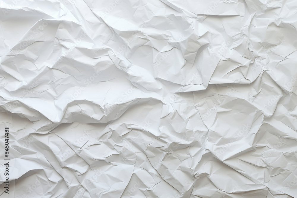 Generative AI white crumpled paper background texture pattern overlay Generative AI white crumpled paper background texture pattern overlay