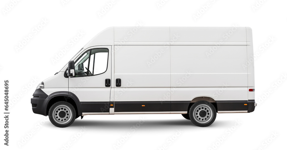 White delivery van isolated from the background