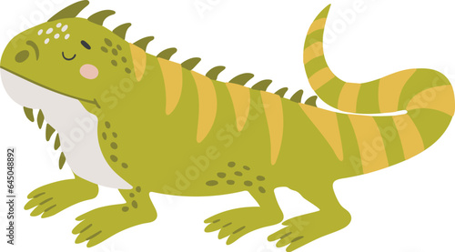 Iguana animal vector, Jungle creature vector, safari iguana animal, cute animal isolated, vector illustration