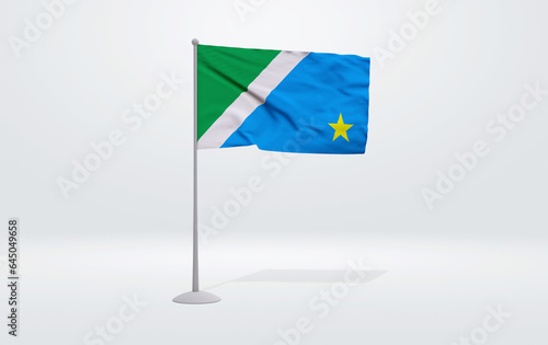 Canvas Print 3D illustration of the flag of Mato Grosso do Sul state of Brazil