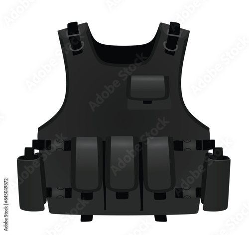 Grey police vest. vector illustration photo