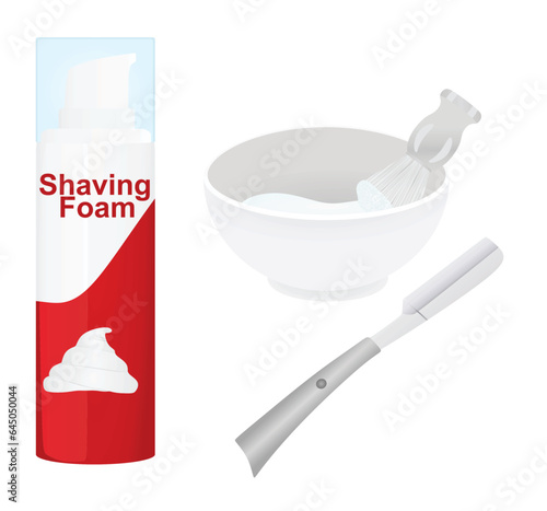 Barber shaving set. vector illustration