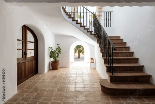 Traditional Spanish home  Andalusia  minimalistic design. Generative AI