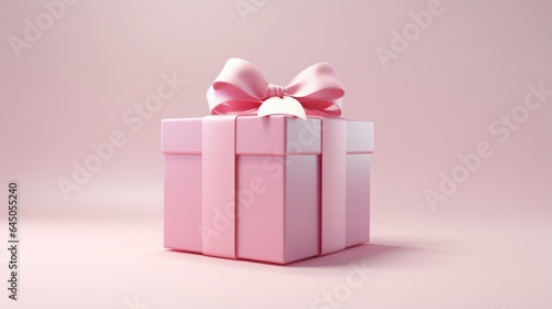 pink gift box on a light background. © Yahor Shylau 