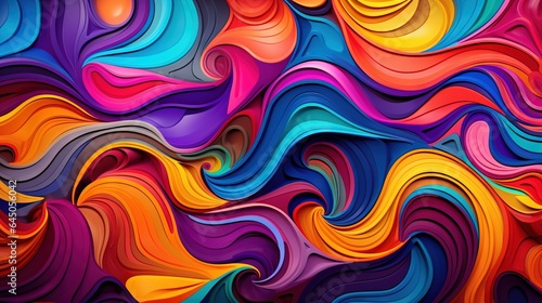  a colorful abstract background with wavy lines and curves in different colors.  generative ai