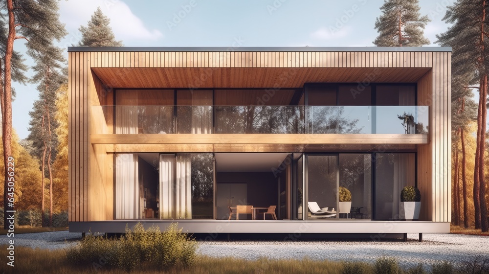 Peaceful house middle of the forest. Far away the city noise. Where you can live with your family safety and love. Generative AI Technology Peaceful house middle of the forest. Far away the city noise. Where you can live with your family safety and love. Generative AI Technology