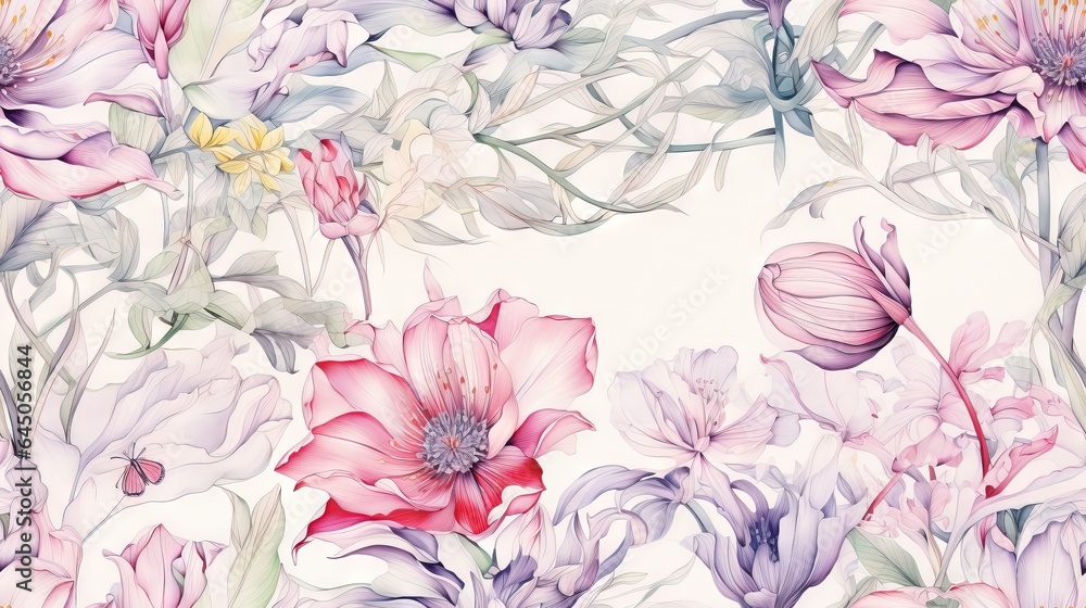 a picture of a bunch of flowers on a white background. generative ai a picture of a bunch of flowers on a white background. generative ai