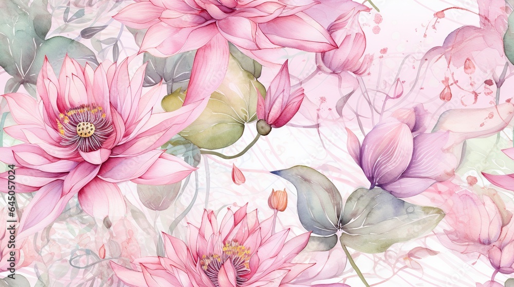 a watercolor painting of pink flowers on a white background. generative ai a watercolor painting of pink flowers on a white background. generative ai