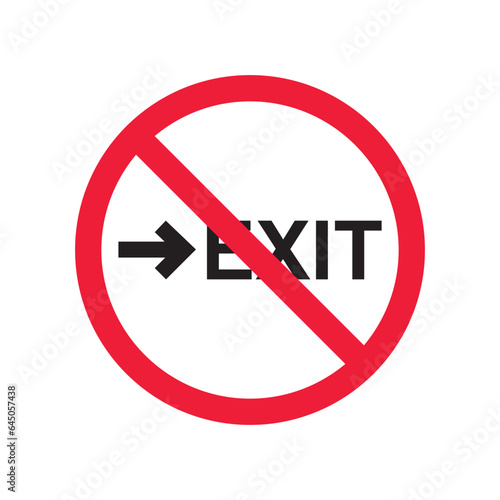 Free Download Prohibited exit vector icon. No entry icon. Forbidden exit icon. No fire exit vector sign. Warning, caution, attention, restriction, danger flat sign design symbol pictogram - GFXLoad