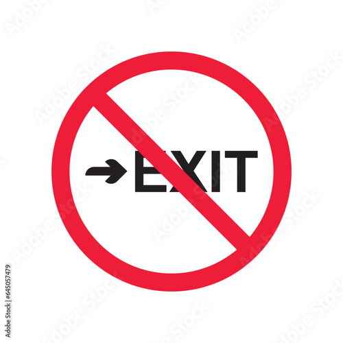 Free Download Prohibited exit vector icon. No entry icon. Forbidden exit icon. No fire exit vector sign. Warning, caution, attention, restriction, danger flat sign design symbol pictogram - GFXLoad
