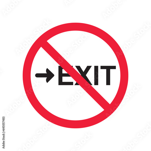 Free Download Prohibited exit vector icon. No entry icon. Forbidden exit icon. No fire exit vector sign. Warning, caution, attention, restriction, danger flat sign design symbol pictogram - GFXLoad