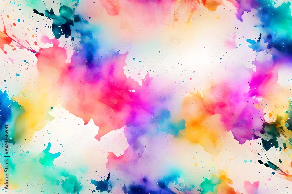 A blank canvas into an abstract background pattern with a blend of watercolor-like splatters and ink washes