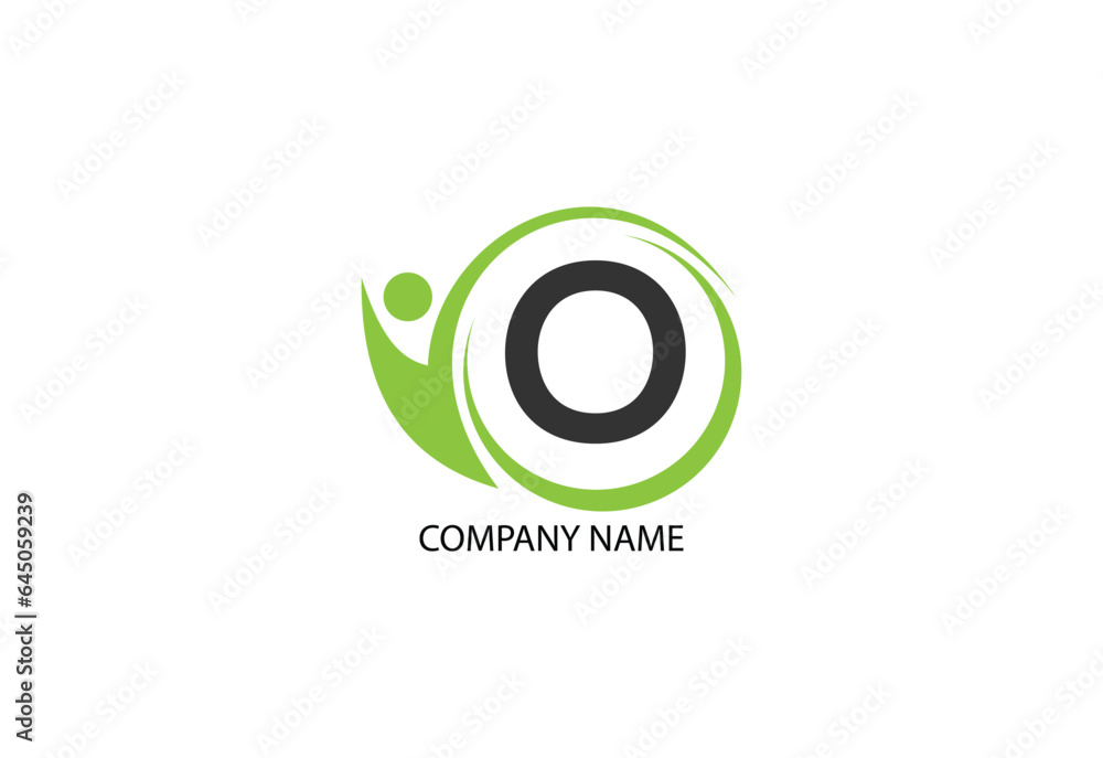 people with letter O logo design concept template people with letter O logo design concept template