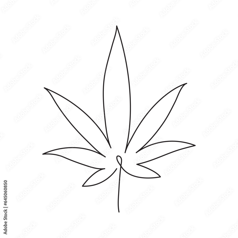 Continuous line leaf drawing vector illustration Continuous line leaf drawing vector illustration
